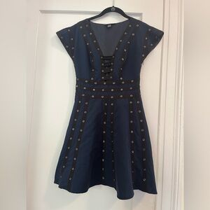 Zac Posen for Target Navy Blue/Black Dress with Snaps XS
